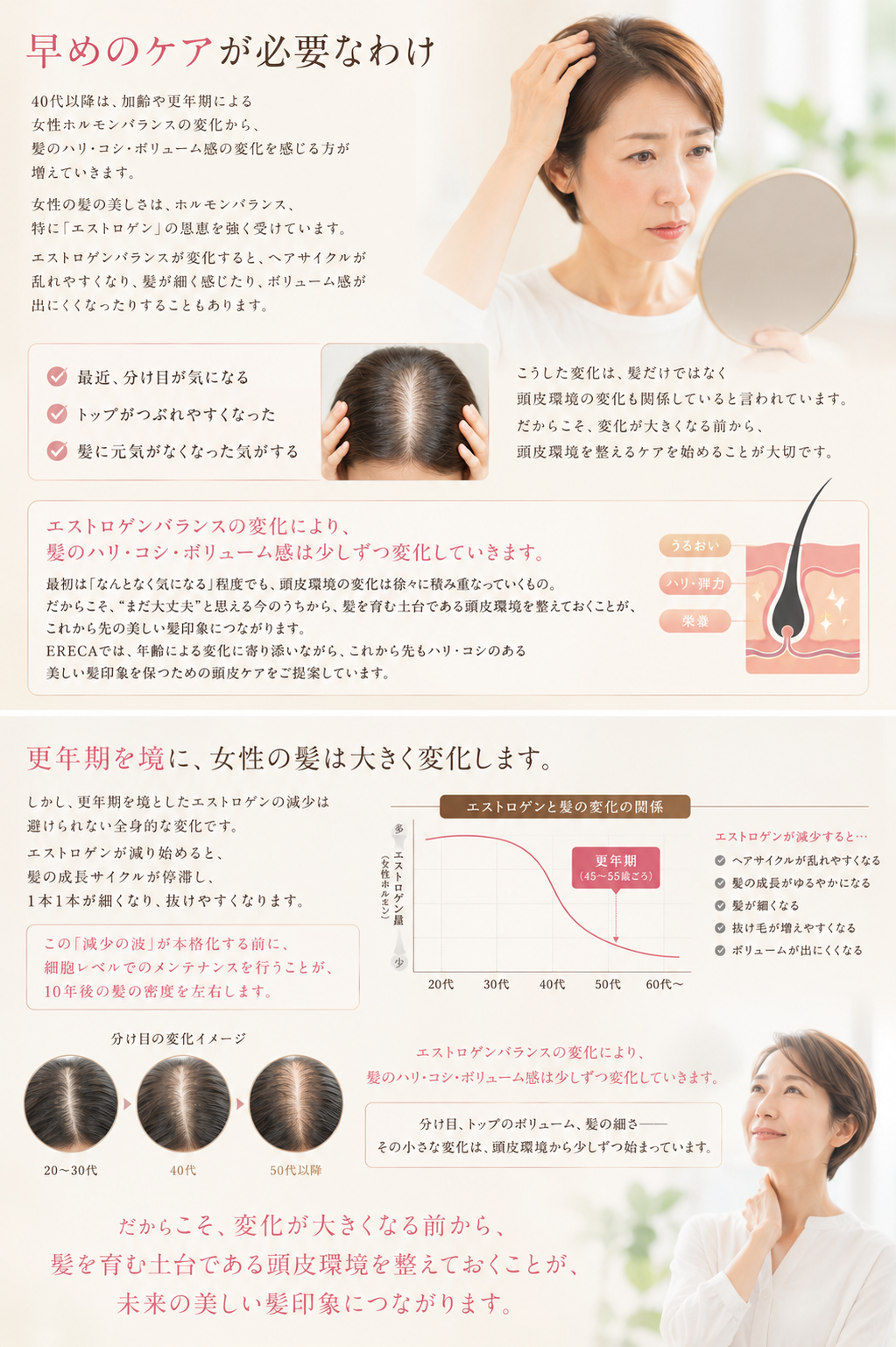 更年期による女性の髪の変化